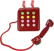 HAWILLOSCH 1Pc Wooden Retro Telephone for Realistic Dial Disc Phone for Interactive Play for Parent Engagement and Developmental Learning
