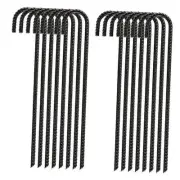 16 Inch 16 Pack Rebar Stakes Heavy Duty J Hook, Galvanized 16In-16Pcs Black