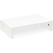 14.2" White Wood Monitor Stand Riser w/Storage Desk Small TV/PC/Laptop