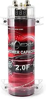 2 Capacitor Car Audio Power Capacitor, Car Audio Amplifier Voltage Regulator Red LED 10 to 16v Dc Modified Auto Parts with Digital Display Automatic Shutdown
