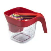 Stack and Store Measuring Jug Set with Cups and Spoons, Red