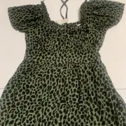 Floral Peasant Dress Size medium Tiered olive Peasant style dress