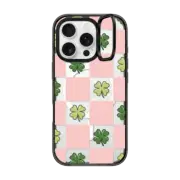 iPhone 16 Pro Impact Ring Stand Case MagSafe Compatible Clover Check by Megan McKean