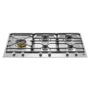 BERTAZZONI Pro 900mm Segmented 5 Burner Centre Wok - Polished PM365S0X