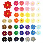 LEEFONE 44 PCS Sunflower Flower Iron On Patch Sew-on Patches Embroidered Appl...