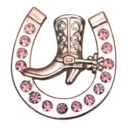 31HS Set Of 16 Western Screw Back Concho Amethyst Horseshoe Boots Crystals