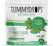 Natural Peppermint Tummydrops (Resealable Bag of 33 Individually Wrapped Drops) Certified Oregon Tilth Made with Organic Ingredients, Non-GMO Project, GFCO Gluten-Free, and Kof-K Kosher