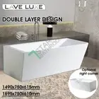 Gloss White Left Right Corner Back to Wall Acrylic Rectangular Soaking Bath Tub