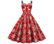 Womens Vintage Dress Christmas Dresses Cocktail Holiday Party Dresses Style 1