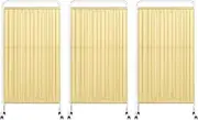 3 Panels Hospital Privacy Screen Portable,Foldable Room Divider Fence,6Ft High Standing Door Partition with Wheels,Adjustable Partition Wall Panel,Yellow