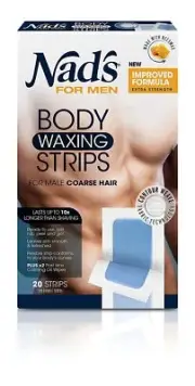 Nads For Men Body Hair Removal Strips with Contour Weave Fabric Technology 20 ct