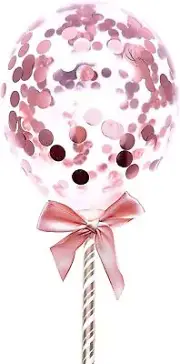 1pc x Confetti Cake Topper Balloon Mini Rose Gold Birthday Wedding Anniversary