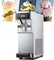 1200W Commercial Ice Cream Machine, 12-16L/H Soft Serve Ice-Cream Maker Machines, with LCD Operation Screen, One-Click Rapid Freezing + Auto Clean,for Snack Shops, Supermarkets,A