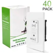 15A AMP 125V GFCI GFI Slim Safety Outlet Receptacle TR WR w/Screwless Cover × 40