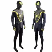 Golden Miles Morales Spider-Man Jumpsuit Spiderman Cosplay Costume Zentai Party