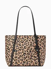 cara graphic leopard large tote