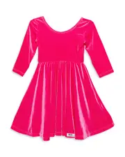 Worthy Threads Girls' Stretch Velvet Twirly Dress - Little Kid, Big Kid
