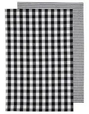 [Ladelle] Eco Gingham Kitchen Towel 2 Pack in Black