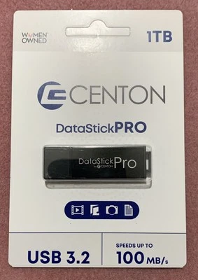Centon DataStick Pro 1TB USB 3.2 Type A Flash Drive Black (C1-U3P6-1T) BRAND NEW
