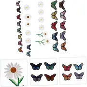 Hohopeti 33Pcs Embroidery Patches DIY Iron Sew Appliques for Clothing Bags Hats and Crafts Hot Melt Sticker for Personalization and Decoration