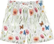 [RPLIFE] Boy Swimming Trunks, Swim Trunks Toddler Boys 2t, Butterfly Bloom White