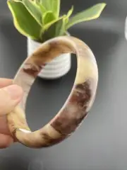 純天然玉鐲 Grade A 100% Untreated Icy Jade Bangle 67 Mm Artistic Fairy Purple