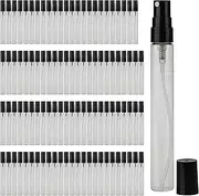 【AU STOCK】50 x Clear Glass Tester Spray Perfume Bottles with Black Atomizer and Overcap | Refillable Travel Spray Empty Bottle for Perfume (50, Clear with Black Atomizer)
