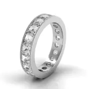 6.0ctw Asscher Diamond Channel Set Eternity Band in Platinum (F-G/VS2)