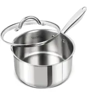 MICHELANGELO 3 Quart Saucepan with Lid, 18/10 Stainless Steel Sauce Pan with ...