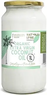 Natures Lane Organic Extra Virgin Coconut Oil in Glass Jar 1 Liter