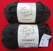 2 SKEINS~ HOOK NOOK BRAND YARN ~ 5 BULKY~ CHARCOAL ~ 185 YD SKEINS ~ i