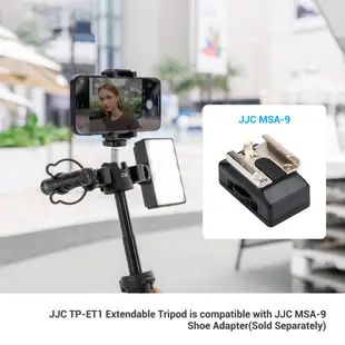 JJC 迷你三腳架可伸縮 贈手機夾 小型數位相機和智能手機 Vlog 拍攝 直播 手機電影製作等手持自拍桿