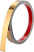 Brushed Metal Trim,Peel and Stick Wall Trim Molding,Stainless Steel Self Adhesive Wall Trim for Mirror Frame, Fireplace and Microwave Gap Filler (Gold,16.4ft x 0.8in)