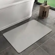 Mecko Bath Mat Rug, Rubber Non-Slip Quick Dry Absorbent 16"x24", Light Grey
