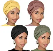 [TuTive] Ring Turban Head Wraps for Women and Men Suitable Headwear Head Scarf Fashiona Headbands Cotton Stretch Turban