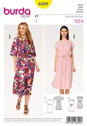 Burda 6509 Misses Elastic Waist Dress Sewing Pattern Sizes 10-20