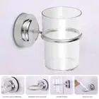 Chrome Bathroom Toothbrush Holder Tumbler Suction Cup Round Wall Mounted AUS