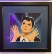 JUDY GARLAND Framed Matted and Completed "A STAR IS BORN" Cross Stitch Wizard Oz