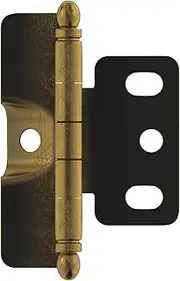 [Amerock] 3/4 in (19 mm) Door Thickness Full Inset, Full Wrap, Ball Tip Antique Brass Hinge, Antique Brass