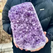 9.5LB Natural Brazilian Amethyst Crystal Point Stone Cluster Quartz Druzy Geode