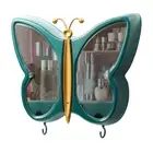 Green Butterfly Wall Makeup Caddy Organiser Vanity Bathroom Storage Shelf Rack