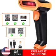 2.4Ghz Wireless Barcode Scanner USB Cordless 2D Laser Barcode Reader Handhold