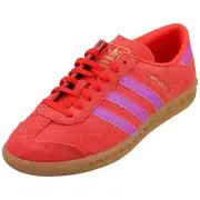 adidas Hamburg Womens Fashion Trainers in Red Purple