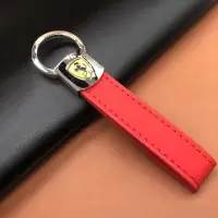 在飛比找蝦皮商城精選優惠-FERRARI法拉利訂製皮質鑰匙扣 紅色 全新盒裝 真皮鑰匙