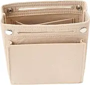 Mausouca Felt Purse Organiser, Women's Makeup Bag, Bag Organizer Insert with Multiple Compartments for Handbags, Buckets, Bag, Longchamp Anjou Tote Bag (Beige)