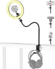Kiyo Pro Webcam Light Stand, 24" Foldable Bracket and 10.2" Selfie Light with Headphone Hook, Compatible with Razer Kiyo Pro, Kiyo X, Kiyo Pro Ultra Webcams