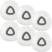 6 pcs Mop Replacement Heads,Spin Mop Replacement Head Mop Refill, Triangle Spin Mop (White)