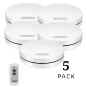 AUSTRAL AS3786 Interconnected Photoelectric Fire Alarm 5 Pack with Free Remote
