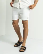 [Skylark] Skylark Men's Swarm Elastic Waist Shorts in Cream Size Medium M Cream