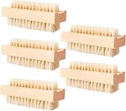 SEWOART 5 Pcs Nail Brush Set Cleaning Brush Wood Pig Mane Brush Hand Washing Brush Walnut Brush Nail Brush